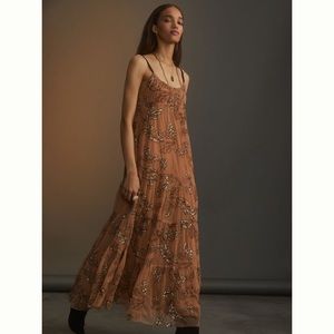 Anthropologie Maeuve Sequined Tiered Tulle Dress Size XL